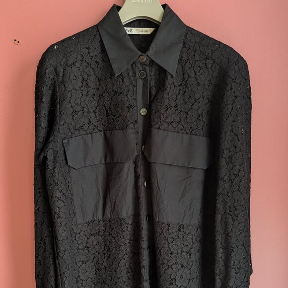 Laced Long Sleeve Button Up - Picture 1 of 7